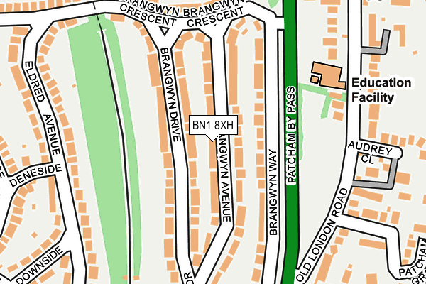 BN1 8XH map - OS OpenMap – Local (Ordnance Survey)