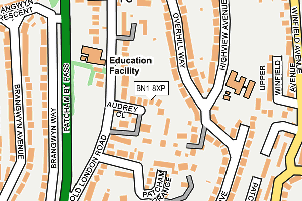 BN1 8XP map - OS OpenMap – Local (Ordnance Survey)