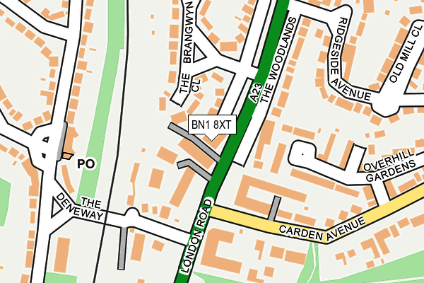 BN1 8XT map - OS OpenMap – Local (Ordnance Survey)