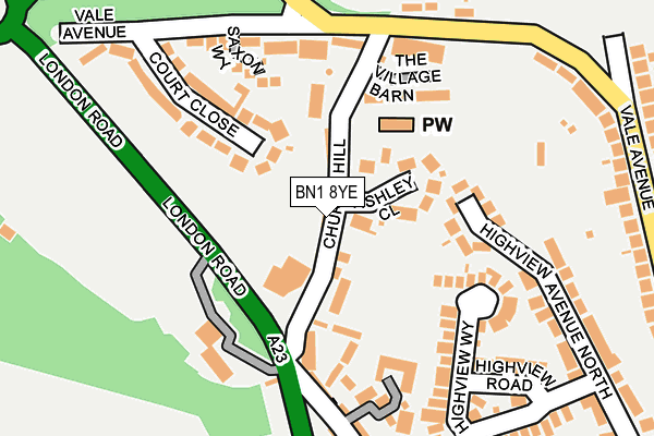 BN1 8YE map - OS OpenMap – Local (Ordnance Survey)