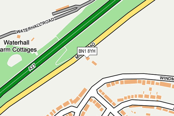 BN1 8YH map - OS OpenMap – Local (Ordnance Survey)