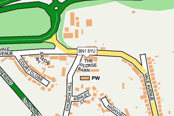 BN1 8YU map - OS OpenMap – Local (Ordnance Survey)