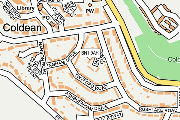 BN1 9AH map - OS OpenMap – Local (Ordnance Survey)