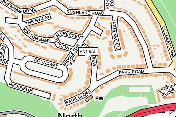 BN1 9AL map - OS OpenMap – Local (Ordnance Survey)