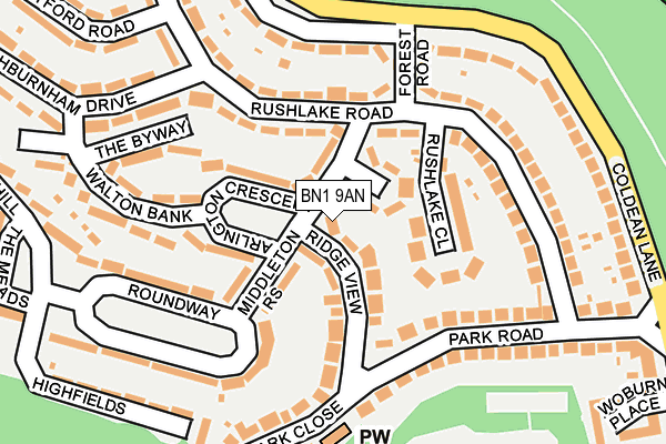 BN1 9AN map - OS OpenMap – Local (Ordnance Survey)