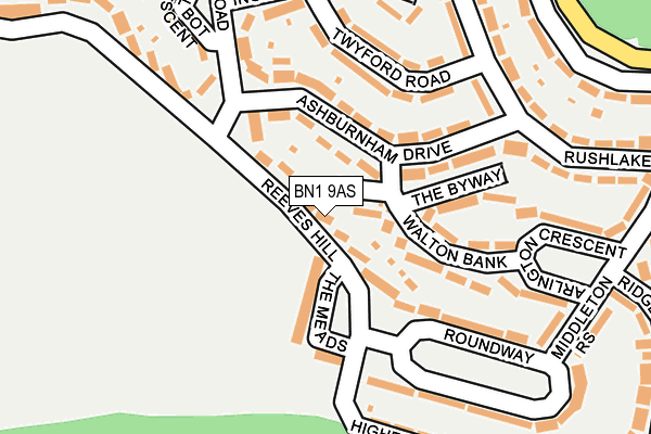 BN1 9AS map - OS OpenMap – Local (Ordnance Survey)