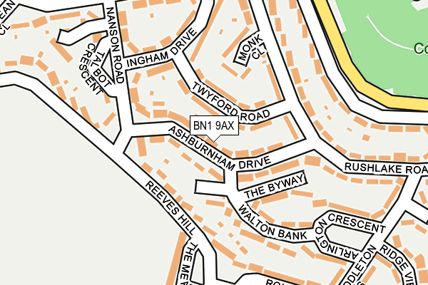 BN1 9AX map - OS OpenMap – Local (Ordnance Survey)