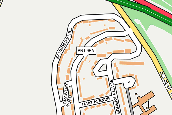BN1 9EA map - OS OpenMap – Local (Ordnance Survey)