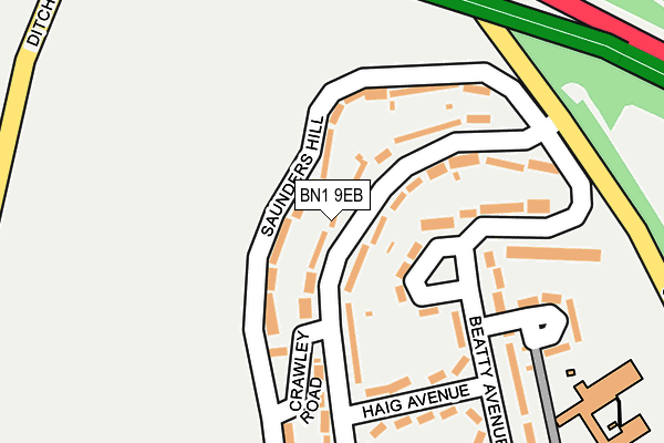BN1 9EB map - OS OpenMap – Local (Ordnance Survey)