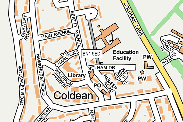 BN1 9ED map - OS OpenMap – Local (Ordnance Survey)