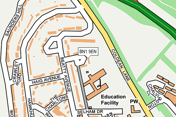 BN1 9EN map - OS OpenMap – Local (Ordnance Survey)