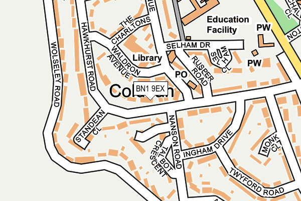 BN1 9EX map - OS OpenMap – Local (Ordnance Survey)