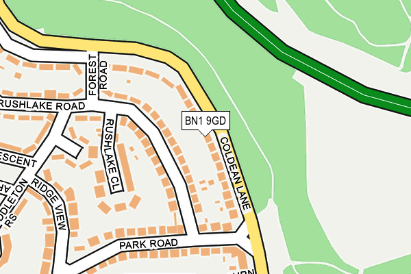 BN1 9GD map - OS OpenMap – Local (Ordnance Survey)