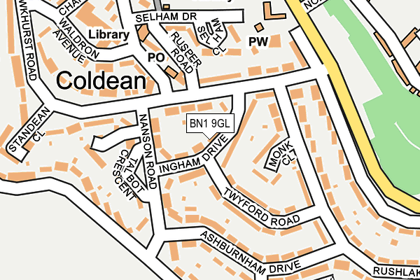 BN1 9GL map - OS OpenMap – Local (Ordnance Survey)