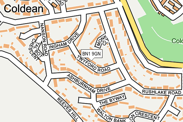 BN1 9GN map - OS OpenMap – Local (Ordnance Survey)