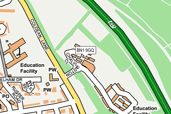 BN1 9GQ map - OS OpenMap – Local (Ordnance Survey)