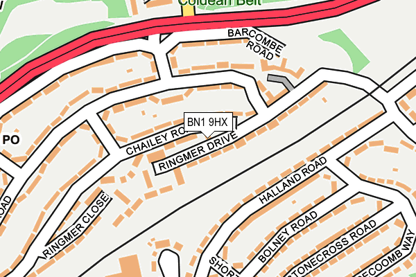 BN1 9HX map - OS OpenMap – Local (Ordnance Survey)