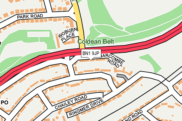 BN1 9JP map - OS OpenMap – Local (Ordnance Survey)