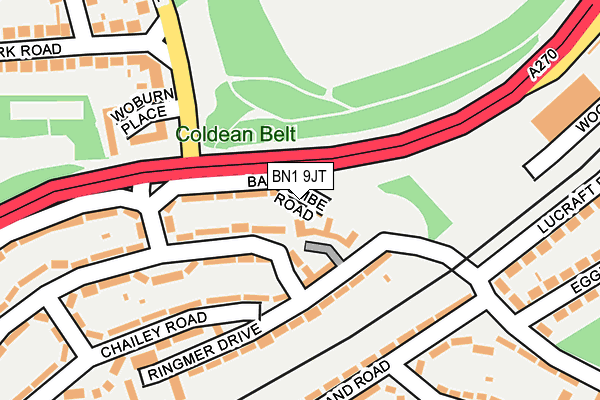 BN1 9JT map - OS OpenMap – Local (Ordnance Survey)