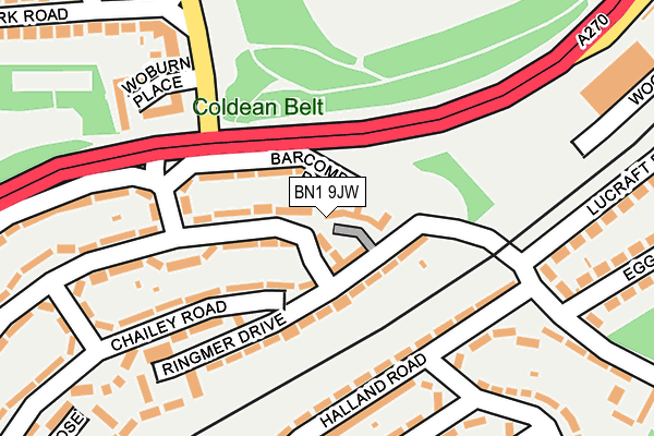BN1 9JW map - OS OpenMap – Local (Ordnance Survey)