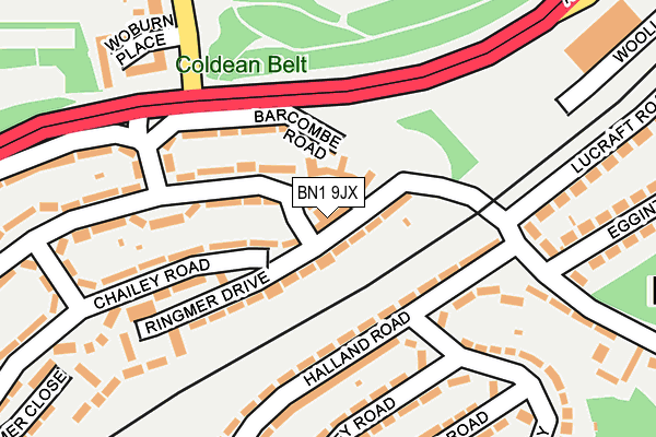BN1 9JX map - OS OpenMap – Local (Ordnance Survey)