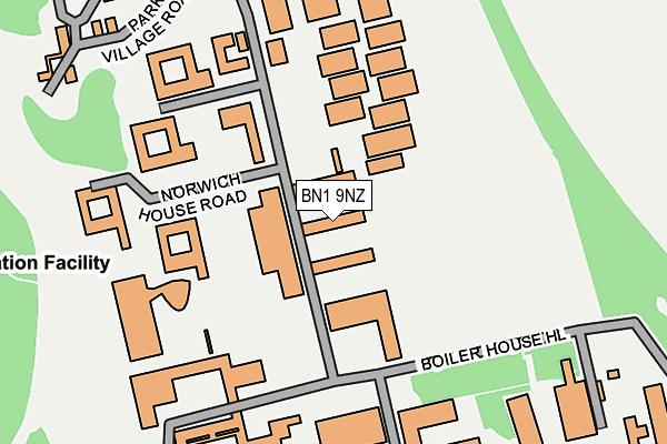 BN1 9NZ map - OS OpenMap – Local (Ordnance Survey)