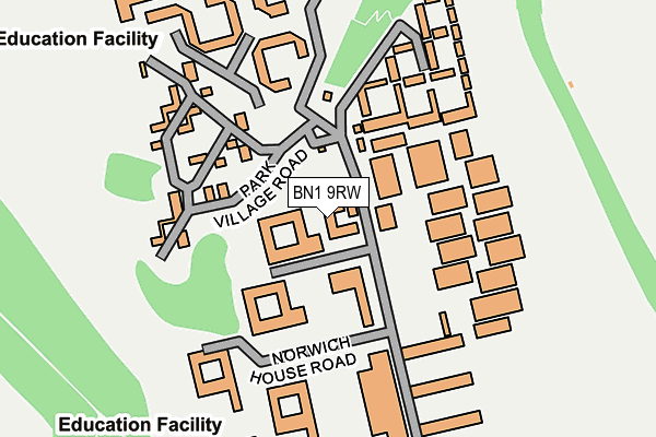 BN1 9RW map - OS OpenMap – Local (Ordnance Survey)