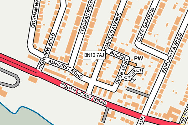 BN10 7AJ map - OS OpenMap – Local (Ordnance Survey)