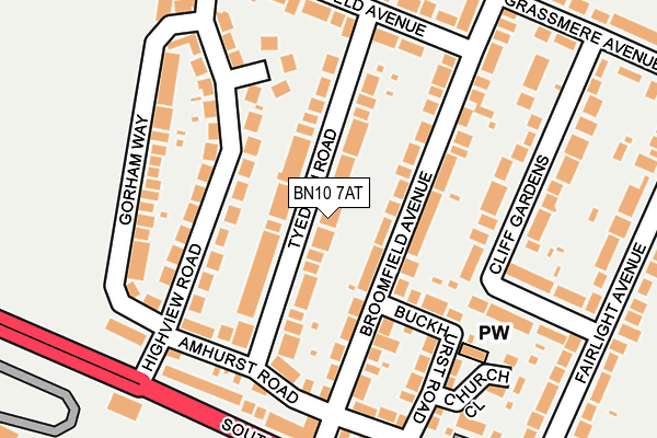BN10 7AT map - OS OpenMap – Local (Ordnance Survey)