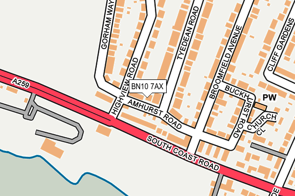 BN10 7AX map - OS OpenMap – Local (Ordnance Survey)