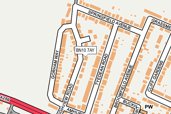 BN10 7AY map - OS OpenMap – Local (Ordnance Survey)