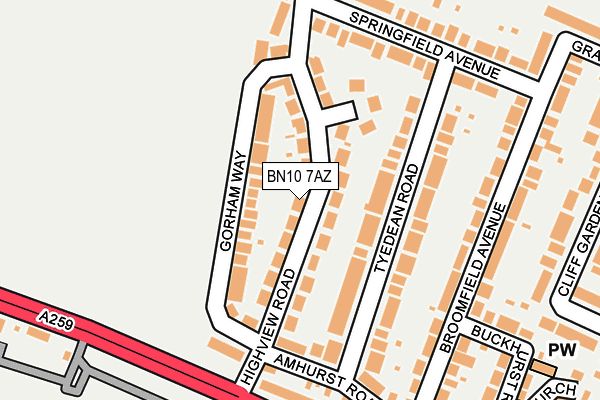BN10 7AZ map - OS OpenMap – Local (Ordnance Survey)