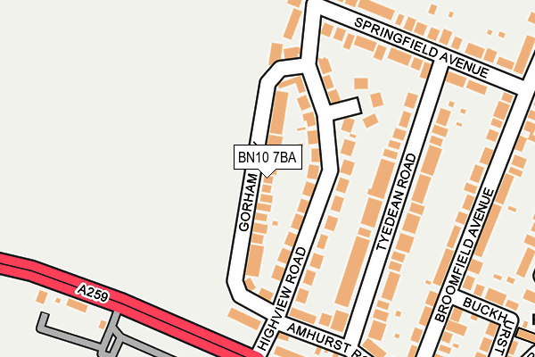 BN10 7BA map - OS OpenMap – Local (Ordnance Survey)