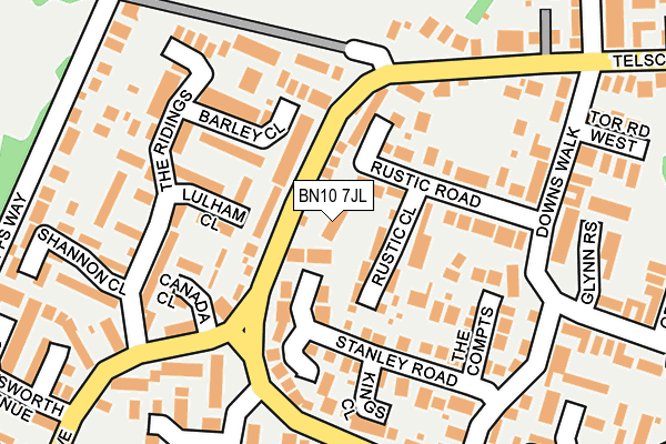 BN10 7JL map - OS OpenMap – Local (Ordnance Survey)