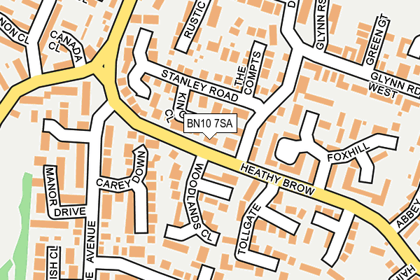 BN10 7SA map - OS OpenMap – Local (Ordnance Survey)