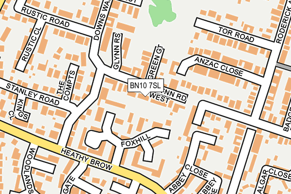BN10 7SL map - OS OpenMap – Local (Ordnance Survey)