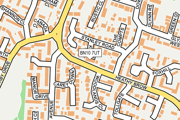 BN10 7UT map - OS OpenMap – Local (Ordnance Survey)