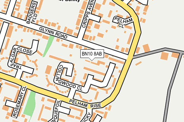 BN10 8AB map - OS OpenMap – Local (Ordnance Survey)