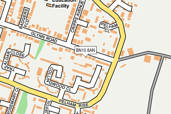 BN10 8AN map - OS OpenMap – Local (Ordnance Survey)