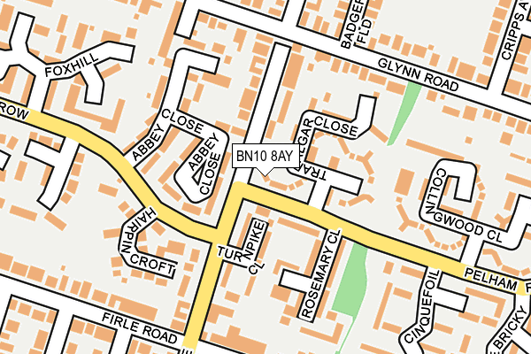 BN10 8AY map - OS OpenMap – Local (Ordnance Survey)