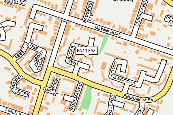 BN10 8AZ map - OS OpenMap – Local (Ordnance Survey)