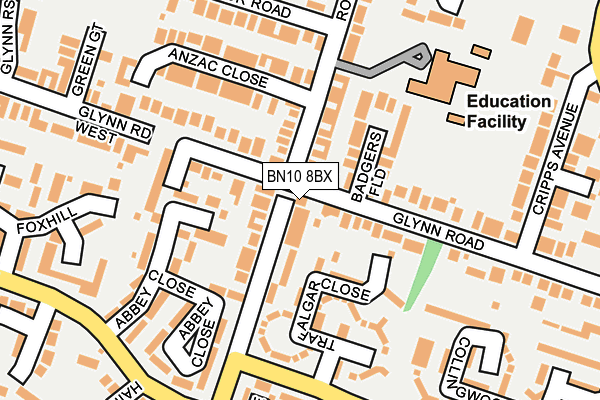 BN10 8BX map - OS OpenMap – Local (Ordnance Survey)