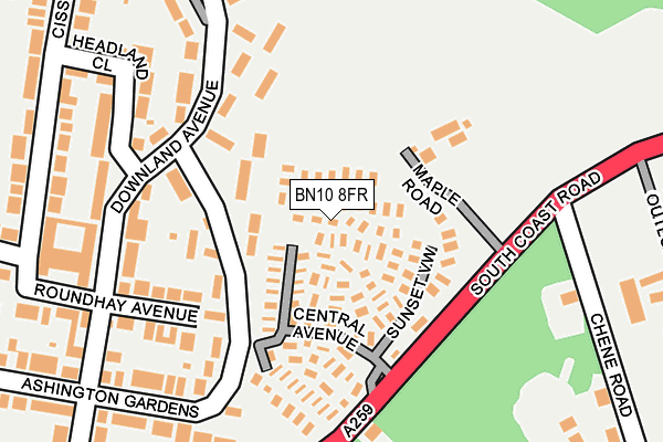 BN10 8FR map - OS OpenMap – Local (Ordnance Survey)