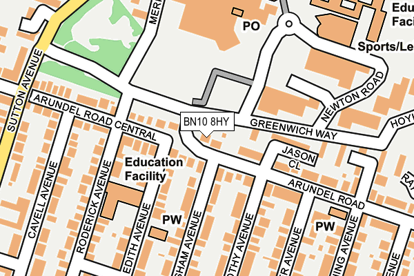 BN10 8HY map - OS OpenMap – Local (Ordnance Survey)