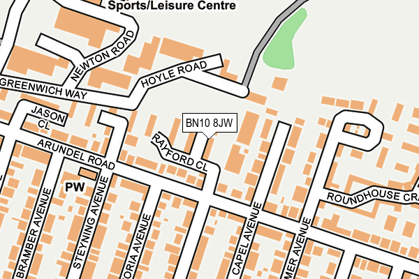 BN10 8JW map - OS OpenMap – Local (Ordnance Survey)