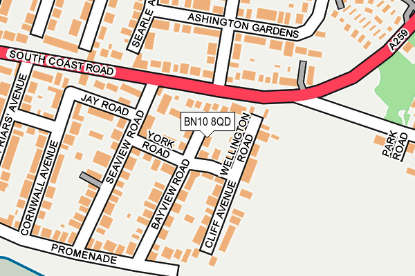 BN10 8QD map - OS OpenMap – Local (Ordnance Survey)