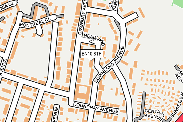 BN10 8TF map - OS OpenMap – Local (Ordnance Survey)