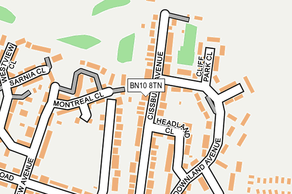 BN10 8TN map - OS OpenMap – Local (Ordnance Survey)