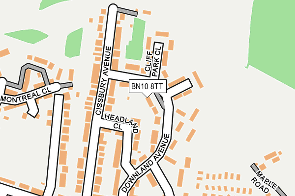 BN10 8TT map - OS OpenMap – Local (Ordnance Survey)