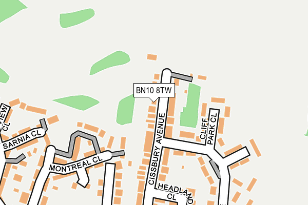 BN10 8TW map - OS OpenMap – Local (Ordnance Survey)